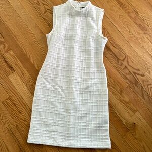 High neck white dress